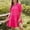 Hot Pink, variant on Trendy SMihono Casual Dresses for Women Lapel Collared V Neck Mid Sleeved Pleated Summer Dresses for Women 2025 Midi Dresses Beige XL