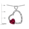 thumbnail image 4 of Star K� Double Open Heart Pendant Necklace with 6mm Created Ruby Stone, 4 of 9