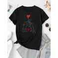 thumbnail image 2 of Women's Casual Cat & Dog Love Balloon Graphic Tee - Comfy Crew Neck Short Sleeve T-Shirt, Perfect for Summer, 2 of 6