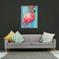 thumbnail image 2 of COMIO Bold Abstract Flamingo Painting with Golden Frame 12x16in / 16x20in Print On Canvas 16x20in, 2 of 4