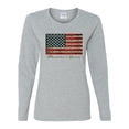 thumbnail image 2 of Wild Bobby, American Game Flag Baseball Bat Ball, Sports, Women Graphic Long Sleeve Tee, Heather Grey, Small, 2 of 3