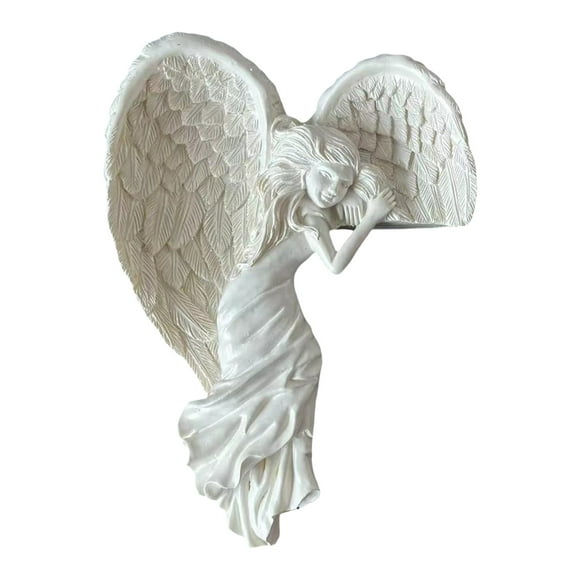 xiaxaixu Angel Door Frame Decor Statue Angel Wings Sculpture Angel In Your Corner Left or Right Resin Angel Figurine Wall Decor for Home