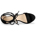 thumbnail image 4 of BLISSFUL STEP Women's Open Toe Kitten Heel Lace Up Sandals, 4 of 7