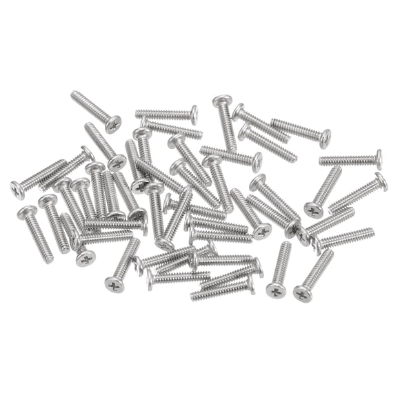 Unique Bargains M1.6x0.35x8mm 50Pack Metal Flat Round Head Screws Phillips Drive Machine Bolt
