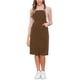 thumbnail image 1 of VESTIDO MIDI CASUAL SIN MANGAS DE PANA CON CUELLO CUADRADO Y TIRANTES AJUSTABLES CON BOLSILLOS L Marrón, 1 of 6