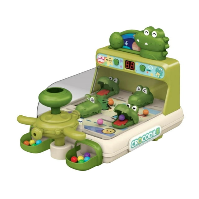 Siruishop Crocodile Pinball Machine Interaction Game Board Game Portable Developmental Toy Green