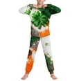thumbnail image 4 of Girls Boys St. Patrick's Day Outfits 2PC Comfy Casual Printed Long Sleeve Pullover Top with Pants Sets with Pockets Green 11 15-16 Years, 4 of 9