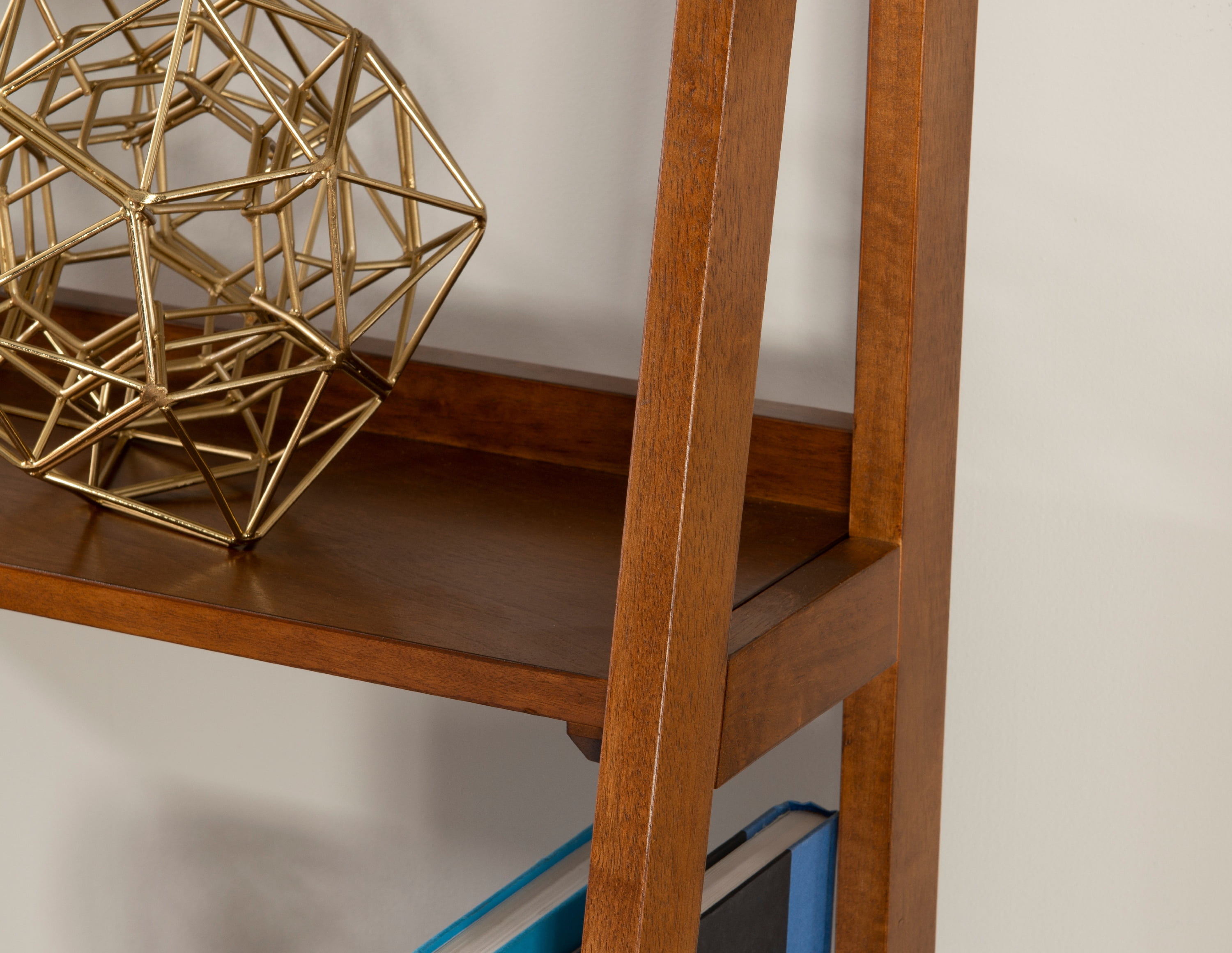 Linon Ashville 5-Shelf Ladder Bookcase, Walnut