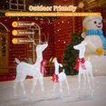 thumbnail image 2 of Buballino 3-Piece Large Lighted Christmas Deer Family Set with Bell Bow, Outdoor Reindeer Yard Decorations with 200 LED Lights(White), 2 of 6