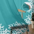 thumbnail image 5 of Auqa Coastal Coral Semi Sheer Curtains 96 Inch Length 2 Panels Set, White Ocean Marine Sea Nautical Beach Sheer Kitchen Curtain Privacy Voile Window Curtain for Living Room Bedroom Rod Pocket Drapes, 5 of 7