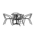 thumbnail image 2 of BizChair 5 Piece Stainless Steel Aluminum Indoor-Outdoor Table Set with Chairs, Black, 2 of 13