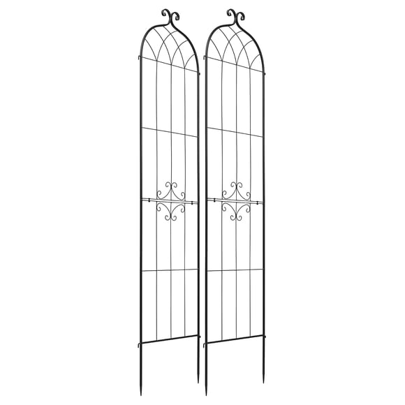 KFFKFF Garden Trellis, 87 x 20 inch Rose Trellis, 2 Packs Garden Flower Rose Trellises with Powder-Coated Finish & Convenient Locking Design, Plant Support Trellises for Flowers