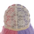 thumbnail image 6 of RightOn 27" Purple Pink Wig Long Curly Wig with Bangs Women Girls Half Purple Half Pink Wig with Rose Wig Cap, 6 of 7