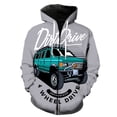 thumbnail image 1 of Sudadera con capucha y cremallera para hombre, diseño de coche clásico de dibujos animados, estilo casual, estilo hip hop, de gran tamaño, con estampado 3D, chaquetas y tops divertidos para adolescent, 1 of 6