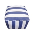thumbnail image 2 of Pasargad Home Galaxy Poly Striped Pouf White Blue, 2 of 5