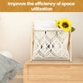 thumbnail image 6 of Macrame Magazine Rack Multipurpose Standing Basket Firm Magazine Storage Basket Elegant Bohemian Magazine Organizer Space Saving Magazine File Holder for Living Room, 6 of 9