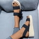 thumbnail image 5 of Amzcrzy Zapatos de mujer,Zapatos de mujer,Zapatillas de mujer, Sandalias casuales de mujer con hebilla de una línea, sandalias de suela gruesa con punta abierta y flores Sandalias Mujer Zapatillas De, 5 of 5