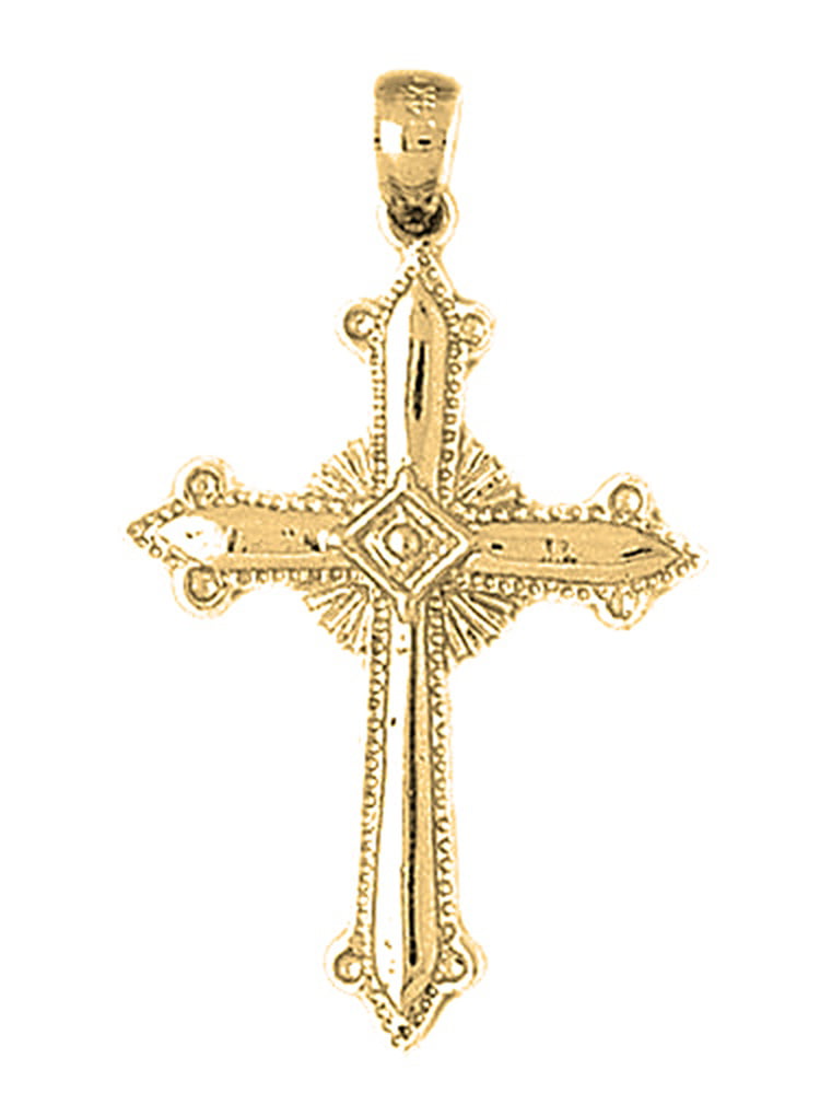 14K Yellow Gold-plated 925 Silver Cross In Fish Pendant Jewels Obsession Silver Cross In Fish Pendant