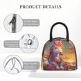 thumbnail image 4 of Fotbe Meditating Cute Horse Pattern Lunch Bag, Insulated Lunch Box, Small Leakproof Cooler Food Lunch Containers Reusable High Capacity Lunch Tote Bags for Work, Travel, Outdoor, 4 of 6