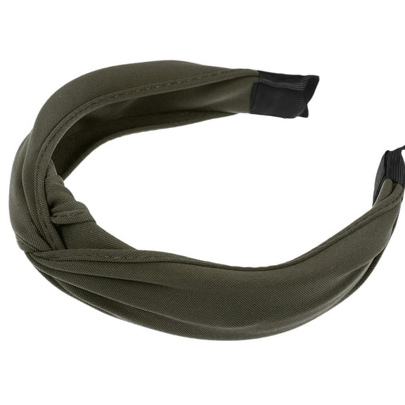 Vocoste Satin Knot Headband Hairband for Women Army Green 1.2 Inch Wide 1 Pcs