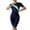 B, variant on Women Color Block Short Sleeve Boyleg One Piece Swimsuit Front Half Zip Knee Length Upf Quick Dry Athletic Surf Diving Training Sport Bathing Suit Black