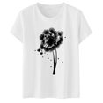 thumbnail image 3 of Womens Fashionable Dandelion Printed Round Neck Short Sleeved Sports Casual T Shirt Womens Athletic Tops Short Sleeve T Shirts Short Sleeve under 10 T Shirt Women Loose Women Tees And Tops Long Sleeve, 3 of 4