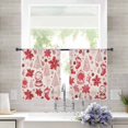 thumbnail image 2 of Red Christmas Sheer Curtains 54 Inches Length 2 Panels Set, Window Sheer Curtains for Living Room/Bedroom, Xmas Poinsettia Tree Snowflake Rustic Light Filtering Rod Pocket Curtain 52'' x 54'' x 2, 2 of 7