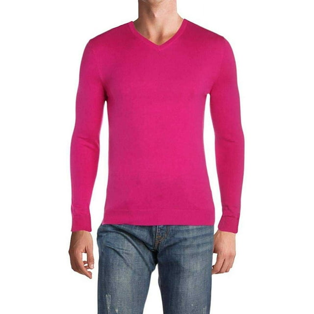 Alfani Men’s Regular Fit V-Neck Sweaters, Ripe Raspberry, XX-Large