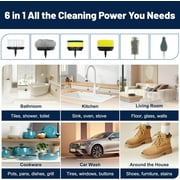 Electric Spin Scrubber, Sonic Cordless Cleaning Brush for Shoes Pot Bowl Cup Bottle Brush Cleaner with 6 Replaceable Brush Heads, Power Scrubber 3 Adjustable Speeds