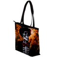 thumbnail image 3 of Skull Canvas Leather Mix Handbag Twill Sponge Jeanette 30x10.5x39cm 11.8x4.1x15.4in, 3 of 5