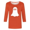 thumbnail image 4 of CLOISE Halloween Tops Women Fashion Halloween Ghost Print Blouses 3/4 Sleeve Crewneck Tees Basic Tunic Comfy Tops Boo Holiday Clothes Fall Gift, 4 of 5