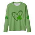 thumbnail image 4 of QHWAUAKFBN Womens T Shirts Graphic St Patricks Day Irish Shirt Apparel Green Printed Long Sleeves Tunic Tshirts, 4 of 4