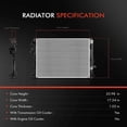 thumbnail image 2 of A-Premium Engine Coolant Radiator Assembly with Transmission Oil Cooler Compatible with Chevrolet Malibu 2019 2020 2021 2022 2023 L4 1.5L, 2 of 6