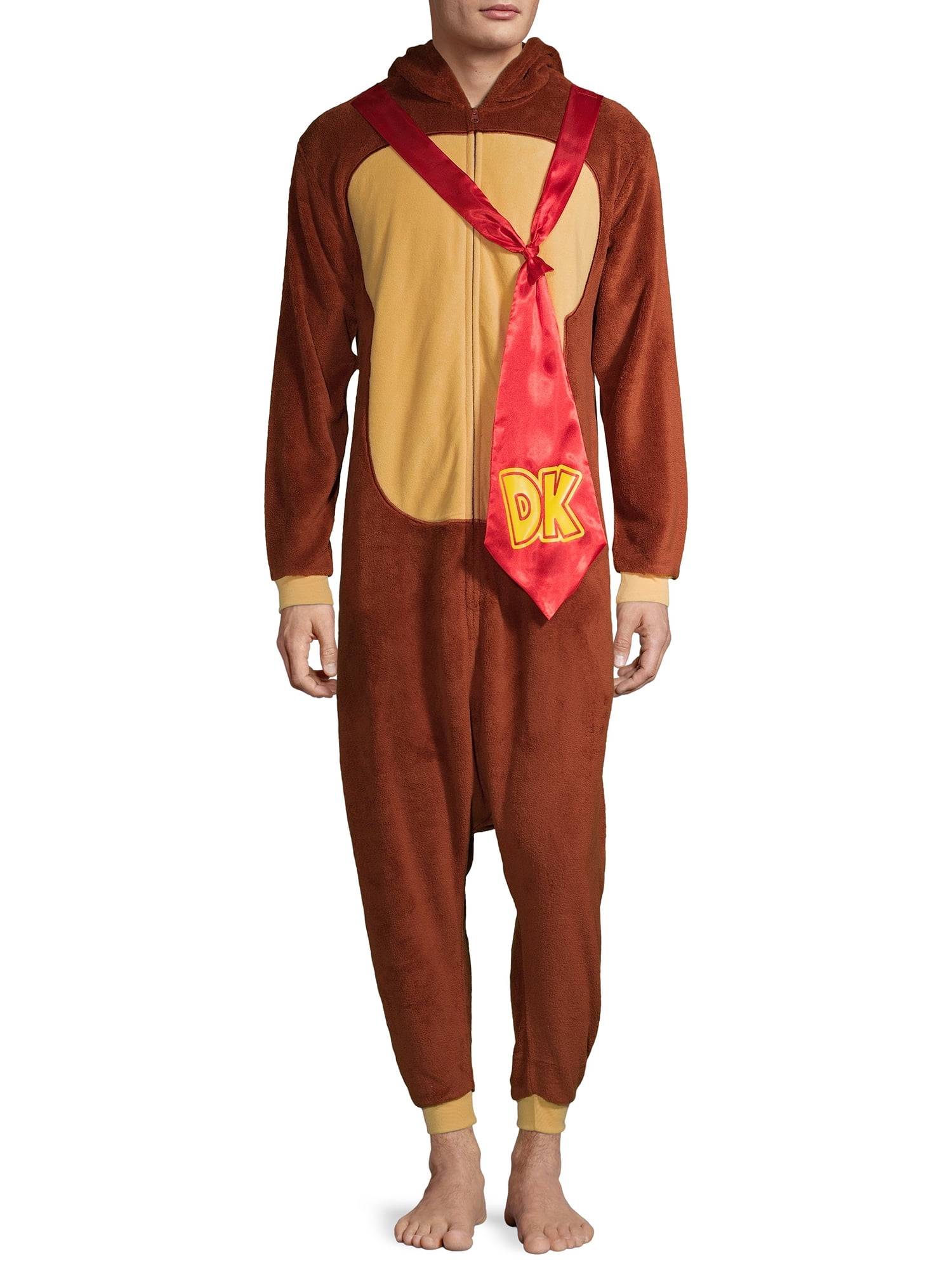 Nintendo, Adult Mens, Super Mario Brothers Donkey Kong Pajamas Union Suit, Sizes S-XL