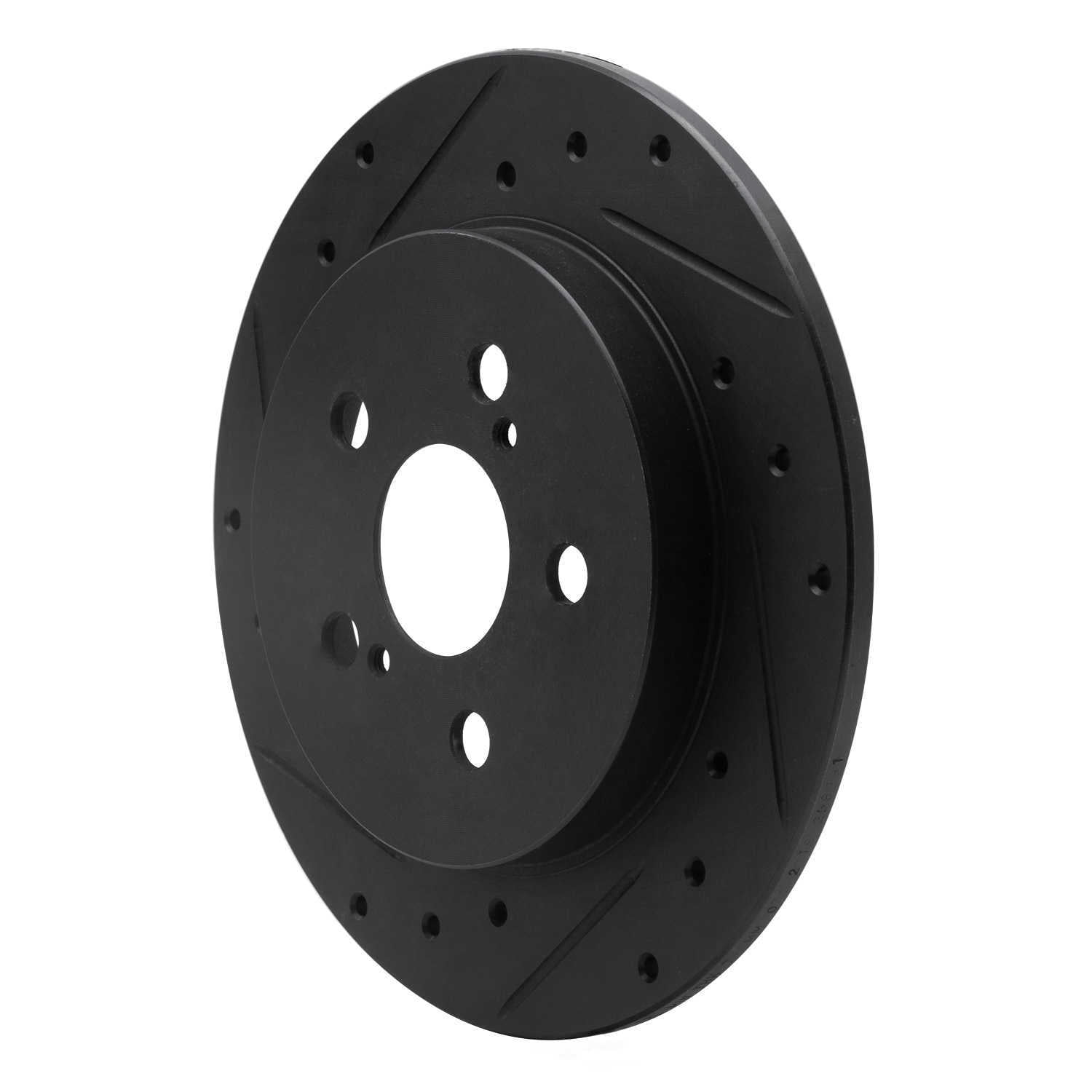 Dynamic Friction Company 633-76083L DFC Brake Rotor - Drilled And Slotted - Black