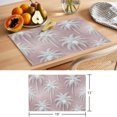thumbnail image 6 of Coastal Tropical Tree Placemats Set of 6 Palm Trees Summer Botanical Pink Place Mats Indoor Wipeable Table Mats Washable Cloth Dining Table Placemats for Kitchen Holiday Party Home Decor 13x19 Inch, 6 of 9