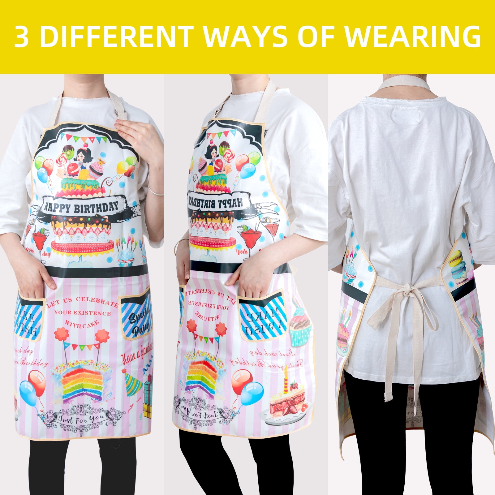 RAY STAR Funny Apron with Pocket 28x32.3in Waterproof Apron for Men Women Kitchen Garden Decor