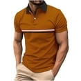 thumbnail image 1 of Mefallenssiah Man'S Button Short Sleeved Cardigan Lapel Splice Sports Shirt Base Shirt, 1 of 5