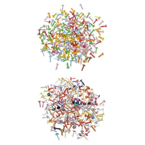 400 Pieces Metal Round Brads Scrapbook Brads Paper Craft Decoration Embellishment Fastener DIY Metal Brads Crafts 4.5 x 8.8 mm &