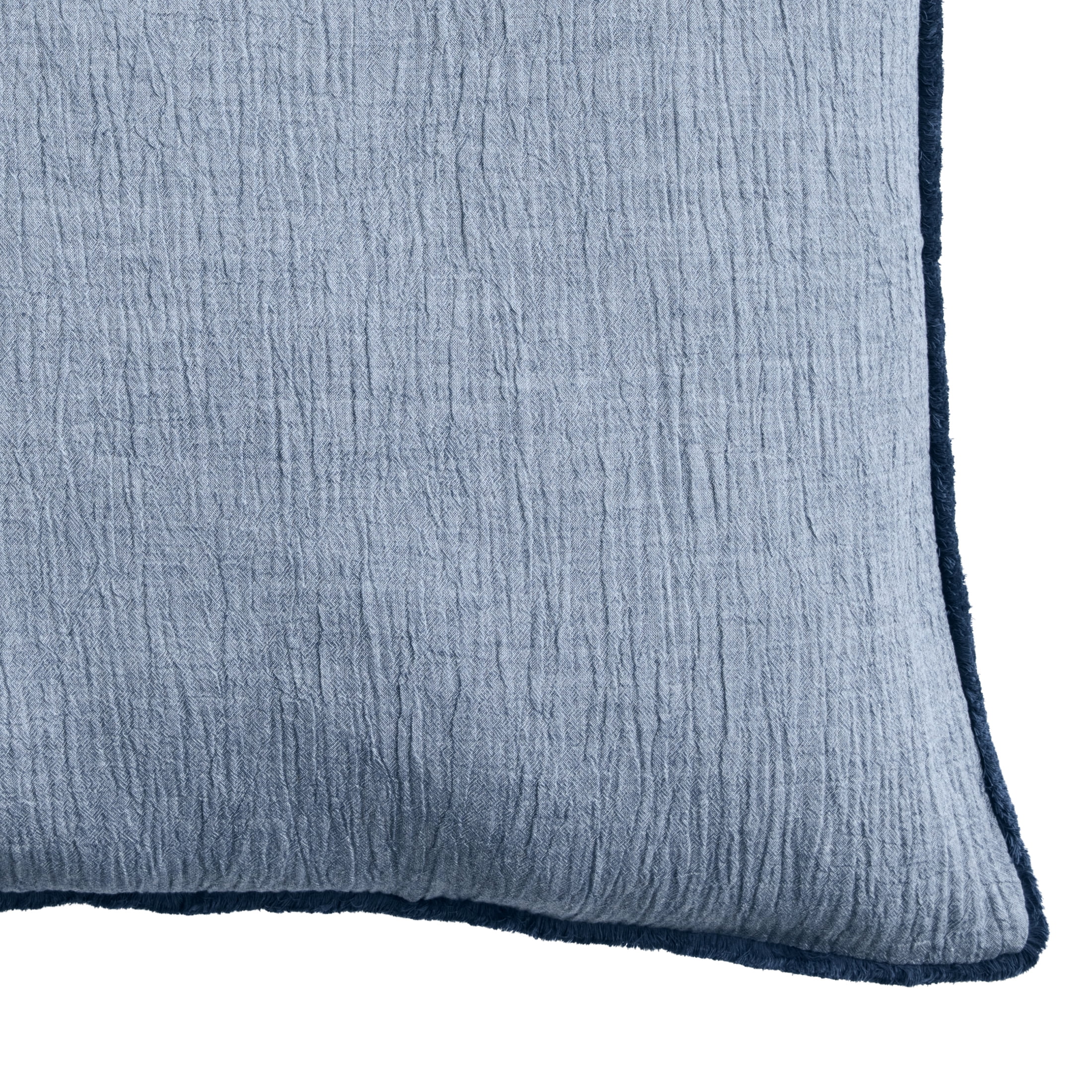(2 pack) Better Homes & Gardens 22" x 22" Washed Indigo Blue Cotton Gauze Fringe Decorative Pillow