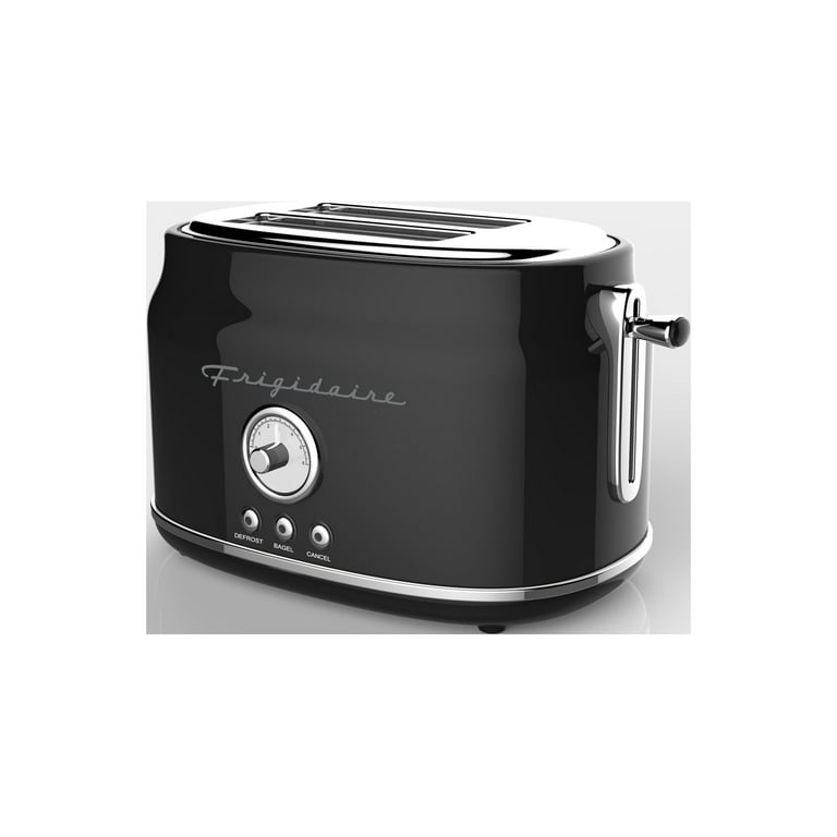 Frigidaire ETO102-BLACK 2-Slice 900-Watt Retro Stainless Steel Toaster,  Black 