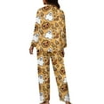 thumbnail image 2 of Renewold Pumpkins Ghosts Pj Set for Women Halloween Button Pajamas Elastic Scoop Neck Nightgown Tracksuit Personalized 2 Pack Long Sleeve Sleepwear Thermal Indoor Nightwear Size 4XL, 2 of 6