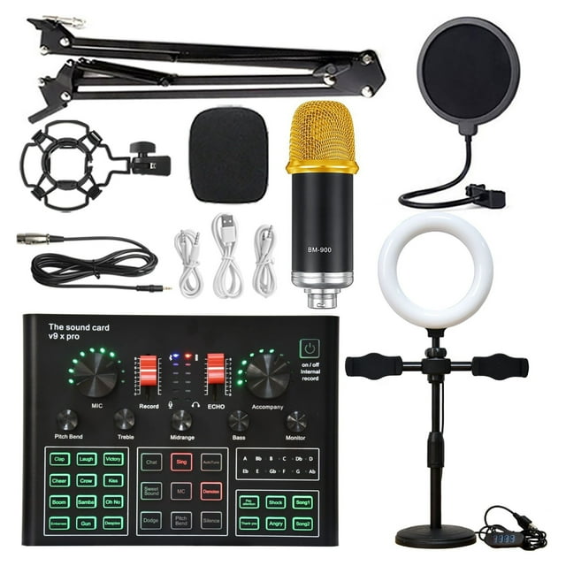 The Sound Card Can Be Connected To A Computer Phone Headset Microphone For Recording Live Broadcasting And Singing