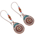 thumbnail image 1 of CRILSTYLEO 1Par Aretes Decorativos En Estilo Folclórico Con Hueco Y Color Marrón, 1 of 6
