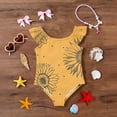 thumbnail image 5 of Abcomgle Girls One Piece Swimsuits 10-12 Sunflower Print One Piece Little Girls Swimsuit Ruffled Stretchy Swimwear for Girls, 5 of 7