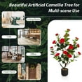 thumbnail image 6 of Gymax 2-Pack 38'' Artificial Camellia Tree Faux Floral Plant for Decoration Red, 6 of 9