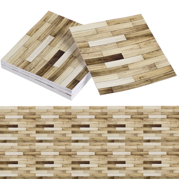 Hytrove 40Pcs Peel and Stick Tile Floor Pvc Multi for Homeowners Easy Installation in Living Room