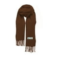 thumbnail image 5 of Unisex Winter Solid Plain Scarves Wool Feel Classic Super Soft Luxurious Scarf - Brown, 5 of 5