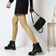 thumbnail image 2 of NECHOLOGY Botas Mujer Adulto Femenino Zapatos Botines para mujer Botines de moda con cordones negros impermeables de PU de tacón bajo para mujer de otoño e invierno 2022 (Black, 8), 2 of 7