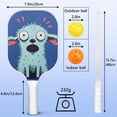 thumbnail image 4 of Pickleball Paddles Set Of 2, Fiberglass Surface, Astonished Dog Print, 4 Balls & Bag, 4 of 5